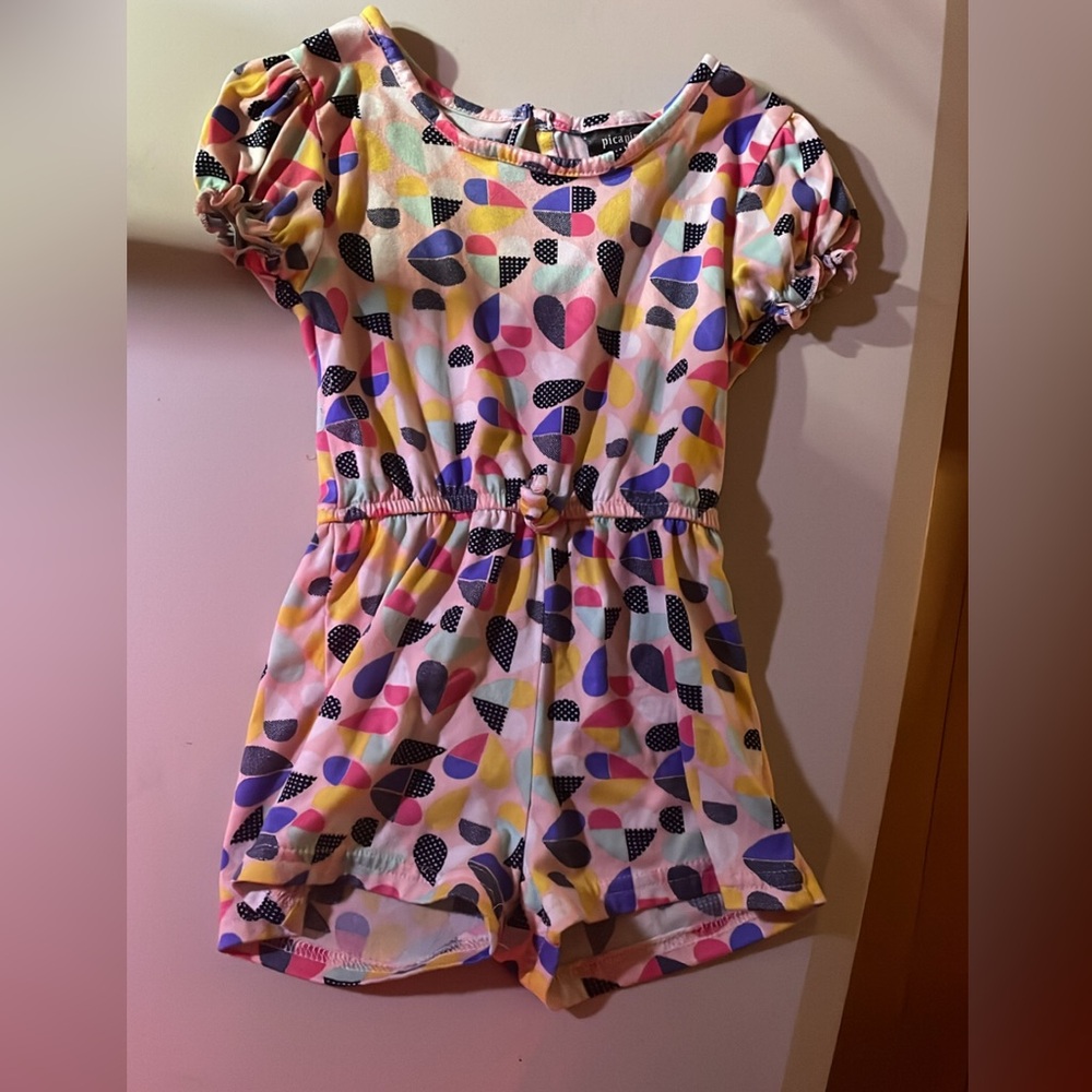 Colorful Kids Romper with Heart Pattern